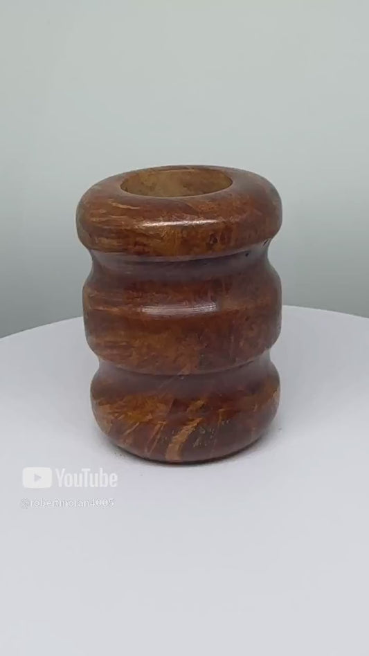 Brown Triple Ring Radiator Briar Bowl