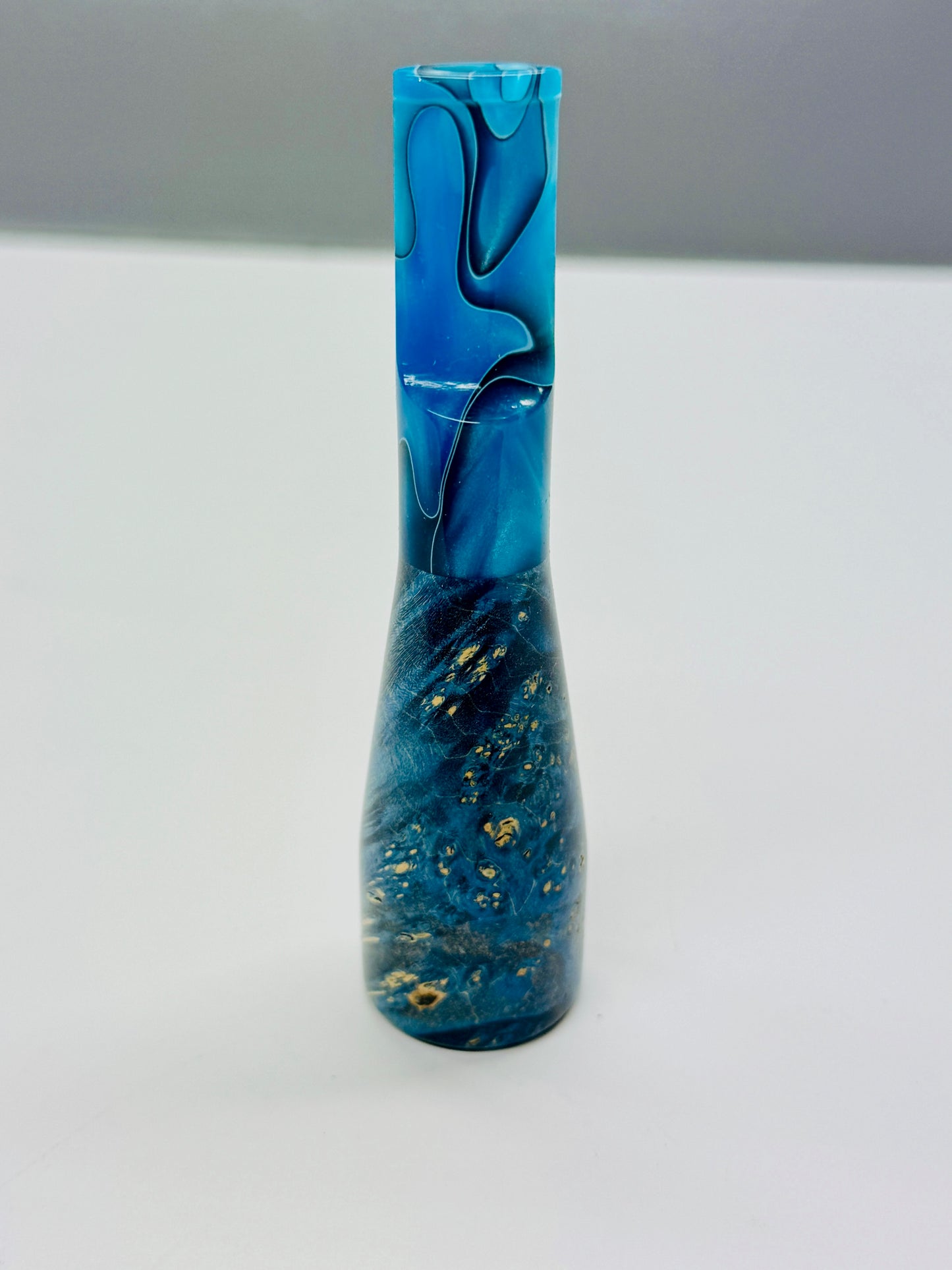 Black and Blue on Blue Maple burl Cigar Butt Killer