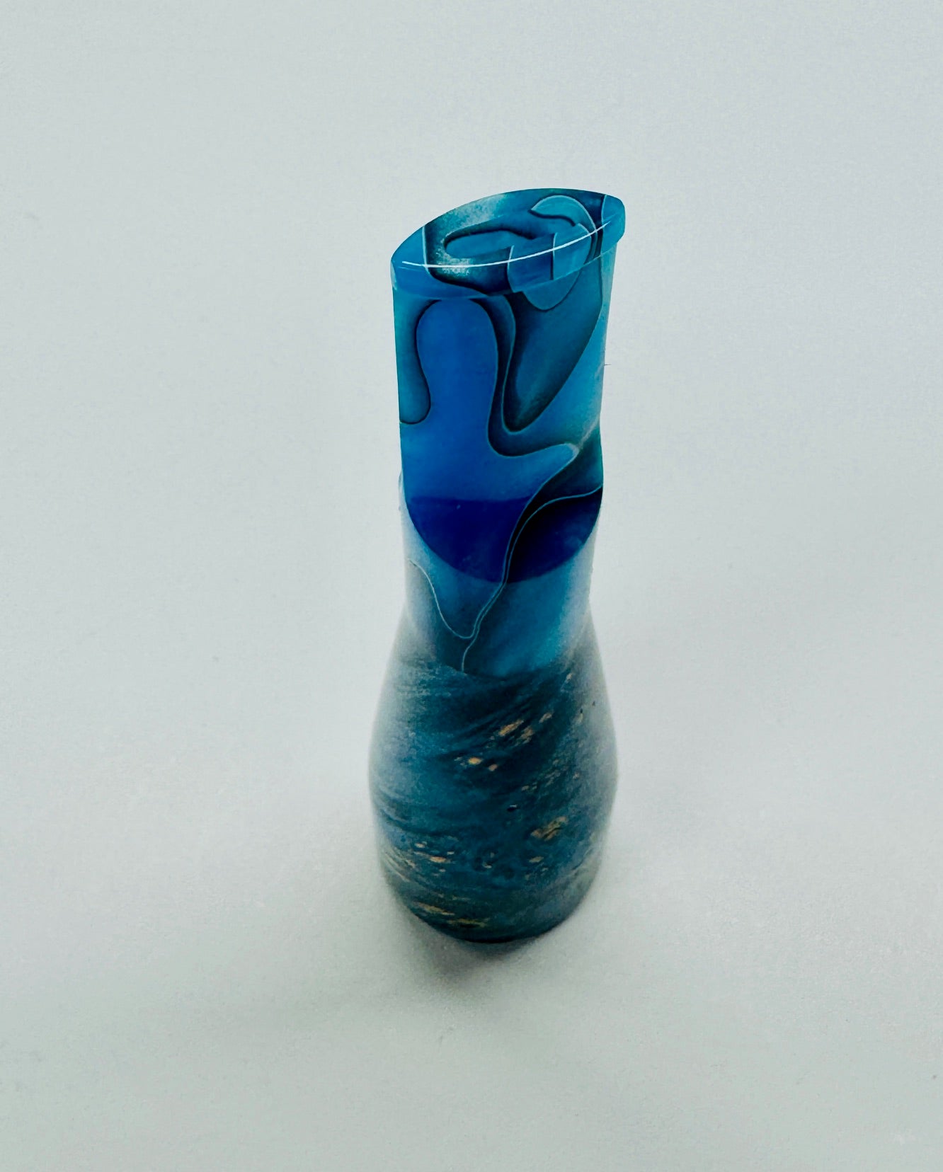 Black and Blue on Blue Maple burl Cigar Butt Killer